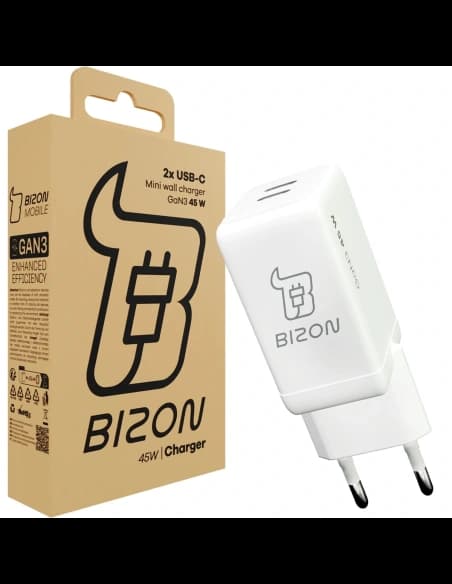 Bizon Charger VT-36B 45W 2xUSB-C PD QC 4.0 GAN3 bílý