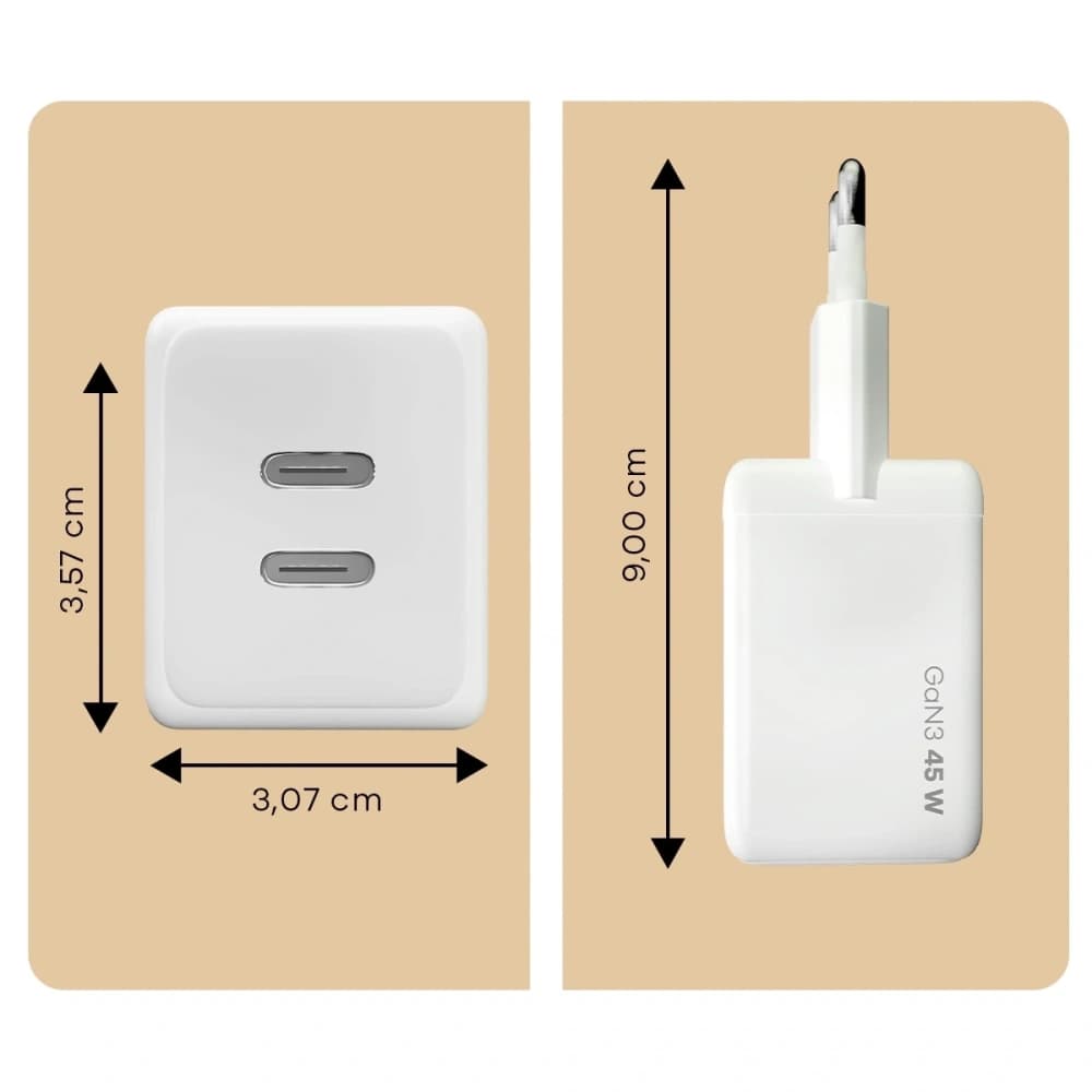 Bizon Charger VT-25B 25W USB-C PD, USB-A QC 4.0 GAN3 bílý - 11