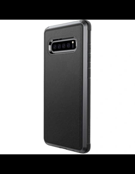 X-Doria Samsung Aluminiumhülle Defense Lux Galaxy S10+ Plus (Falltest 3m) (Schwarzes Leder)
