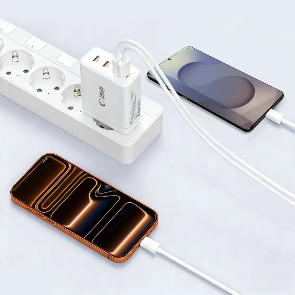 Tech-Protect NC140W-GAN 4-portový síťový nabíječ PD 140W / QC3.0 Bílé
 - 8