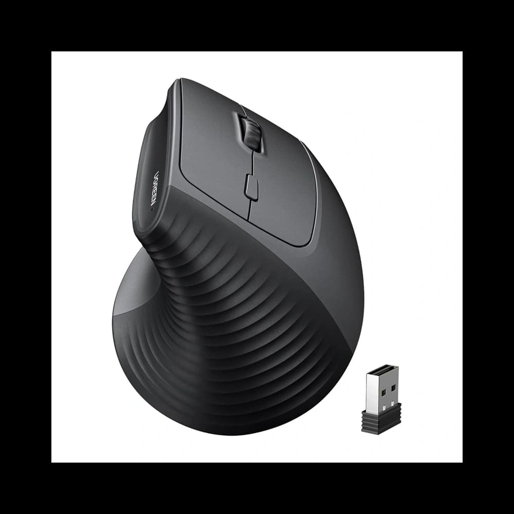 Ugreen M571 Wireless Vertical Mouse 2.4G 4000 DPI 1xAA (black) - 2