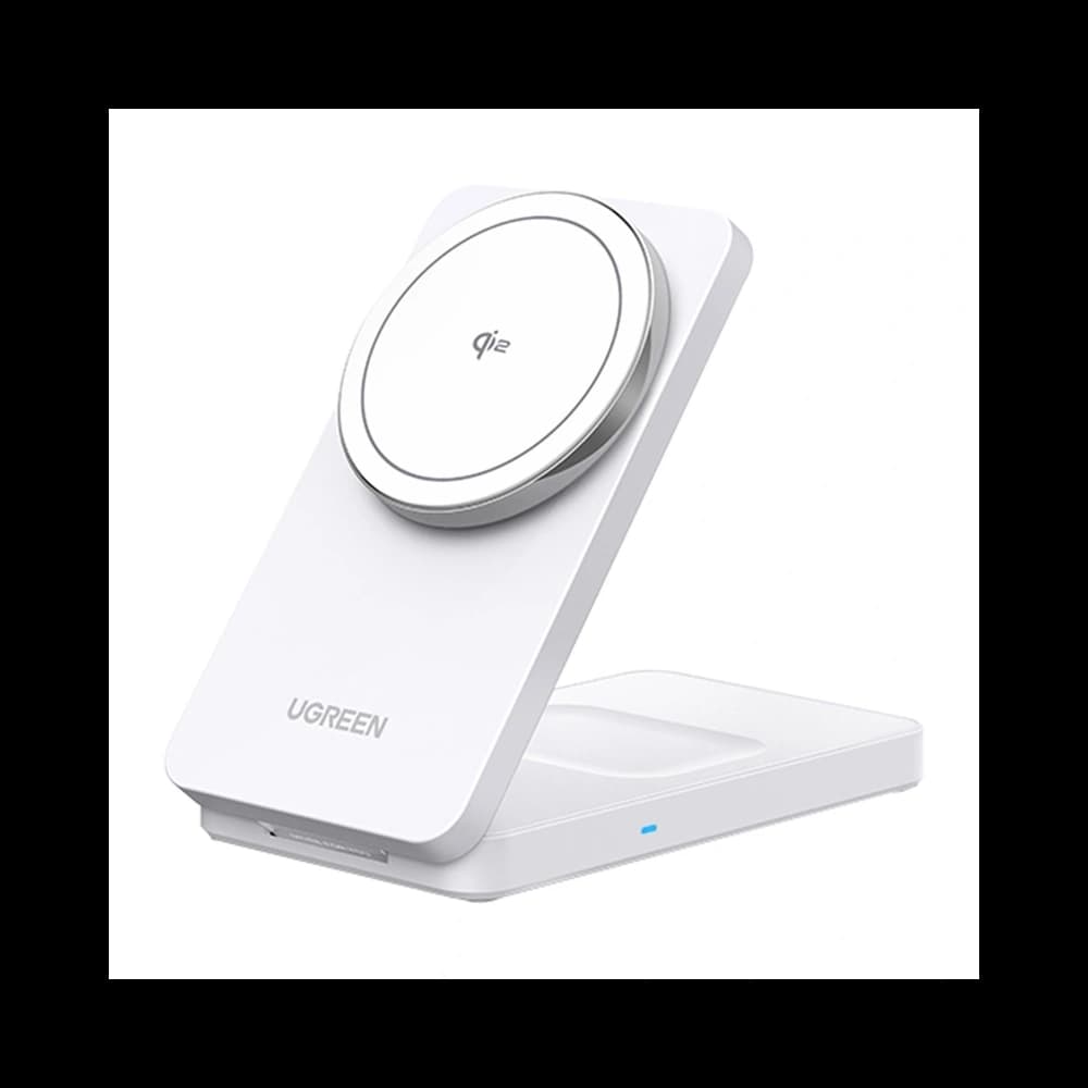 UGREEN W706 MagSafe 15W 2-v-1 Bezdrátový magnetický nabíječ (Bílý)
 - 1