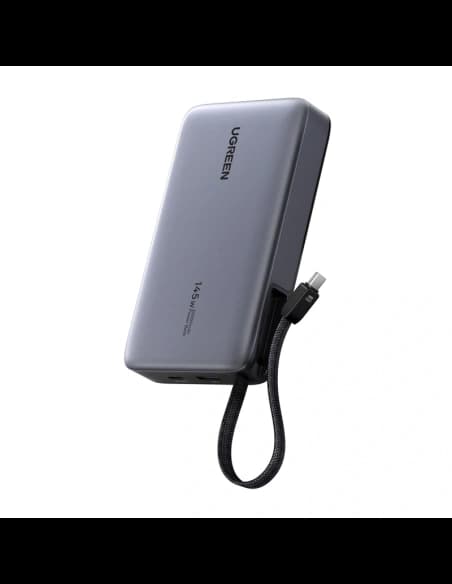 Powerbank 20000mAh Ugreen PB551 145W USB-A, USB-C + wbudowany kabel (szary)