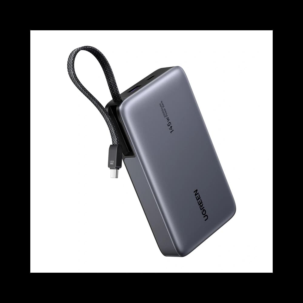 Ugreen PB551 Powerbank 20000mAh 145W USB-A, USB-C + beépített kábel (szürke) - 3
