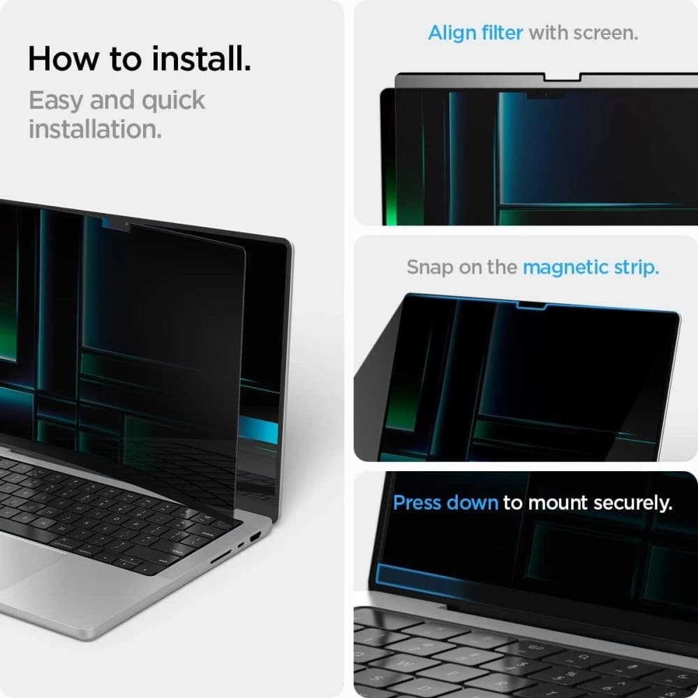 Spigen Safe View Apple MacBook Pro 14 M1 / M2 / M3 / M4 / M5 2021-2025 Datenschutz
 - 6