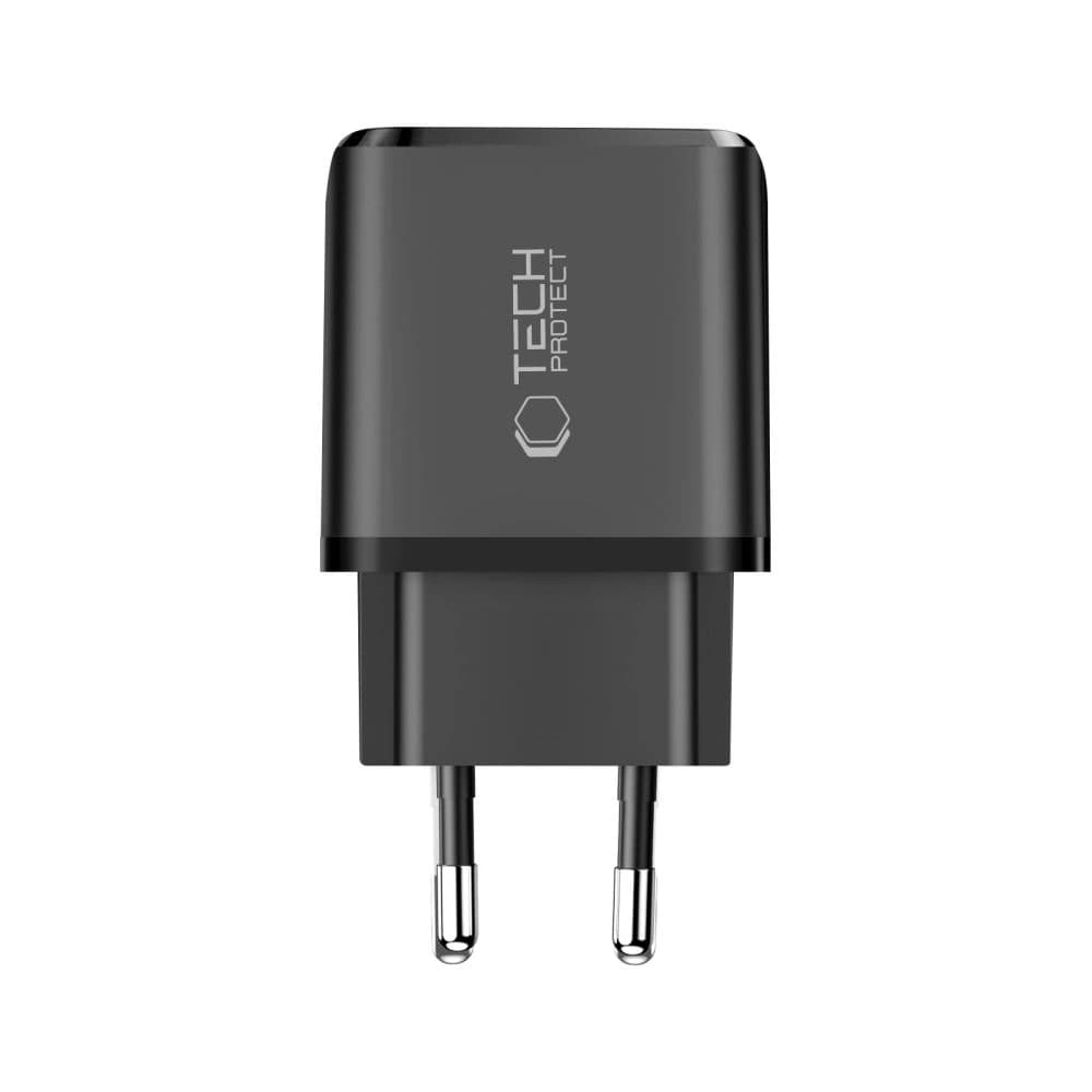 Tech-Protect NCA45W-GAN Încărcător de rețea USB-A, USB-C PD 45W / QC3.0 + Cablu USB-C Negru 
 - 4