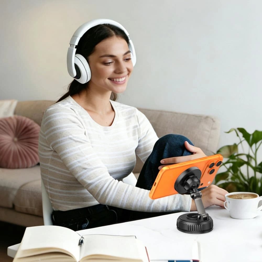 Uchwyt z ładowarką bezprzewodową Tech-Protect MM25W-V8 Qi2.2 Magnetic MagSafe Windshield & Dashboard Car Mount Wireless Charger 25W Black - 7