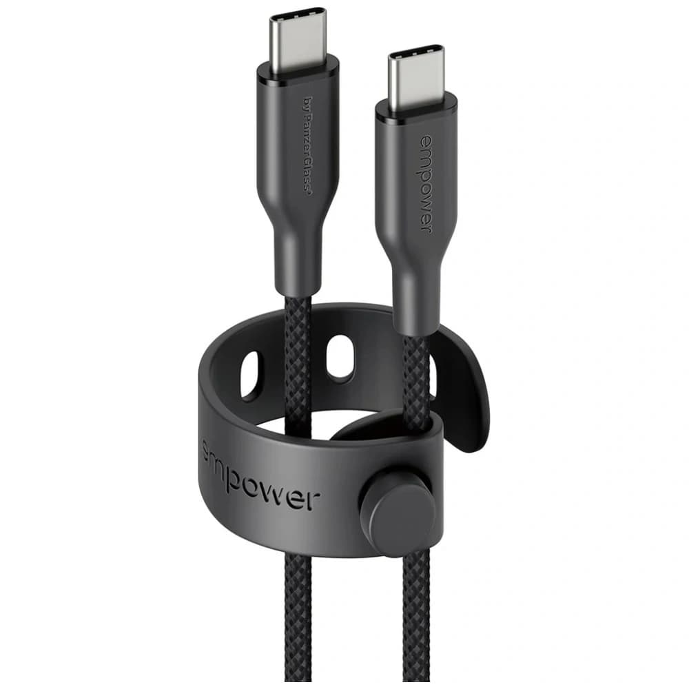Kabel Empower by PanzerGlass Racing 60W USB-C / USB-C 2m czarny - 2