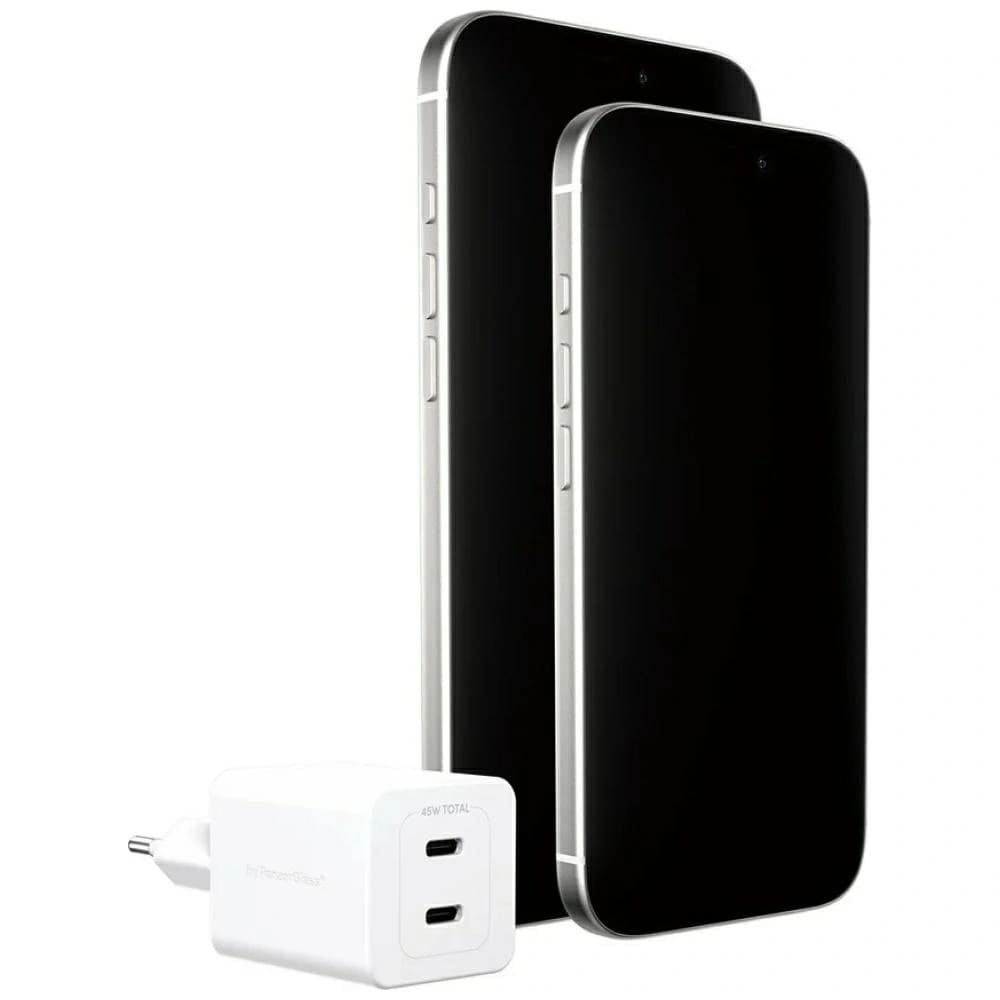 Empower de la PanzerGlass Turbo 45W 2xUSB-C Încărcător de perete Argintiu-Alb
 - 4