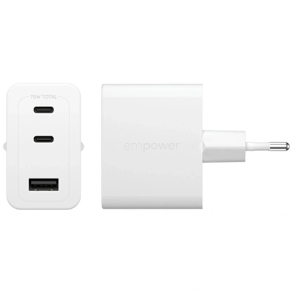 Empower de la PanzerGlass Turbo 70W 2xUSB-C USB-A Încărcător de perete Argintiu-Alb
 - 3