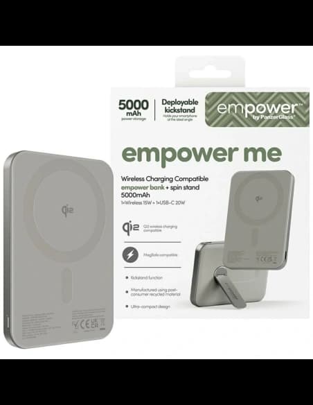 Powerbank Empower by PanzerGlass Bank w. Spin Stand 5000mAh tytanowy