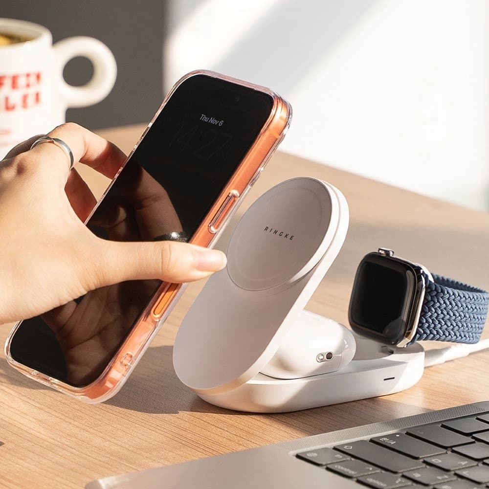 Ringke Qi2.2 25w 3in1 Magnetic MagSafe Wireless Folding Charger Fehér
 - 8