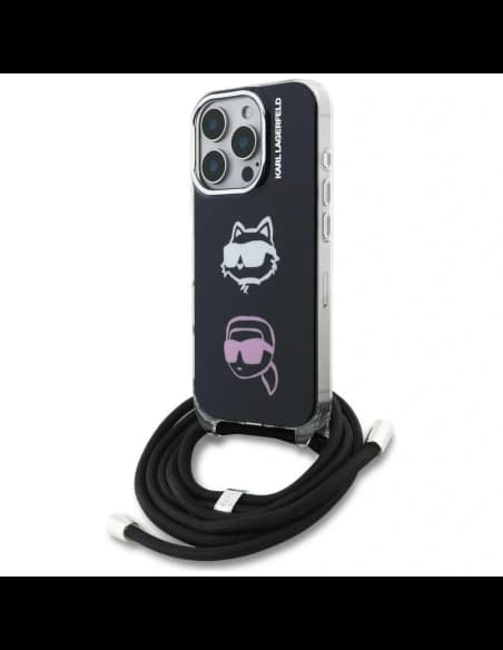 Karl Lagerfeld IML Crossbody Karl&Choupette Head Apple iPhone 16 Pro Max černý
