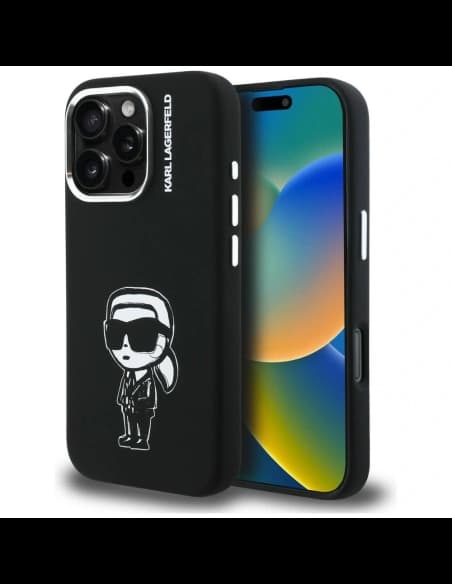Karl Lagerfeld Silicone Karl Sketch MagSafe Apple iPhone 16 Pro black