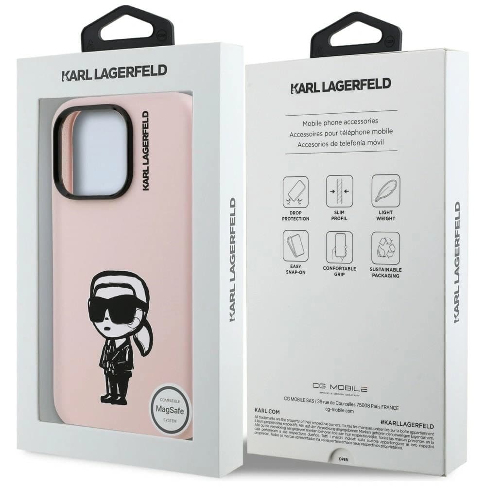 Karl Lagerfeld Silicone Karl Sketch MagSafe Apple iPhone 16 Pro Max růžový
 - 8
