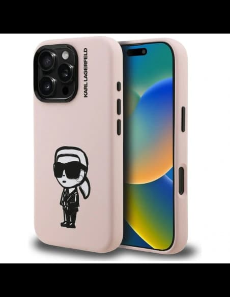 Karl Lagerfeld Silicone Karl Sketch MagSafe Apple iPhone 16 Pro pink