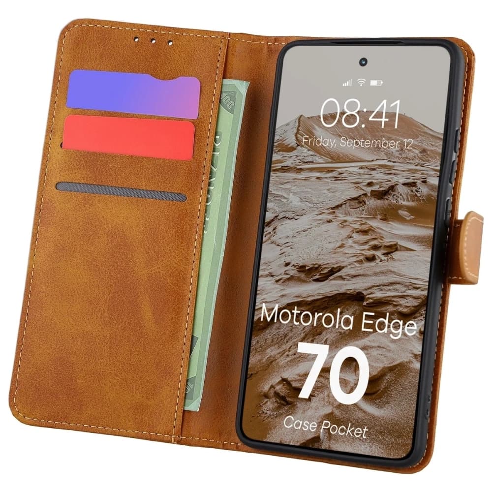 Bizon Case Pocket Motorola Edge 70 barna