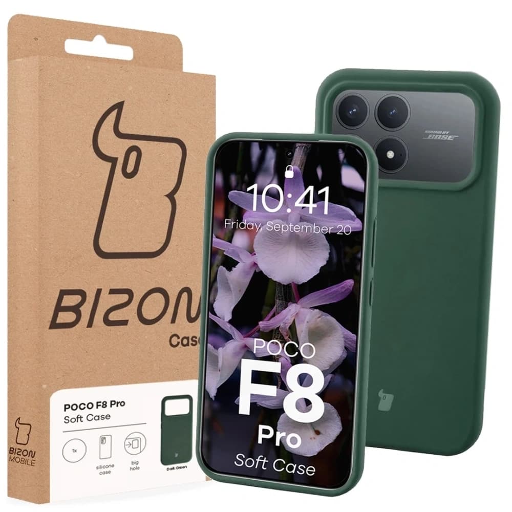 Carcasă Bizon Soft Xiaomi POCO F8 Pro verde închis
 - 7