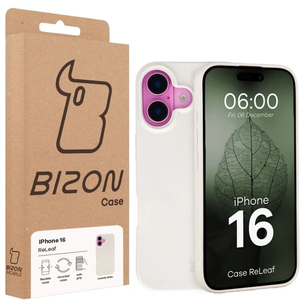 Bizon Case ReLeaf Apple iPhone 16 bílá
 - 6