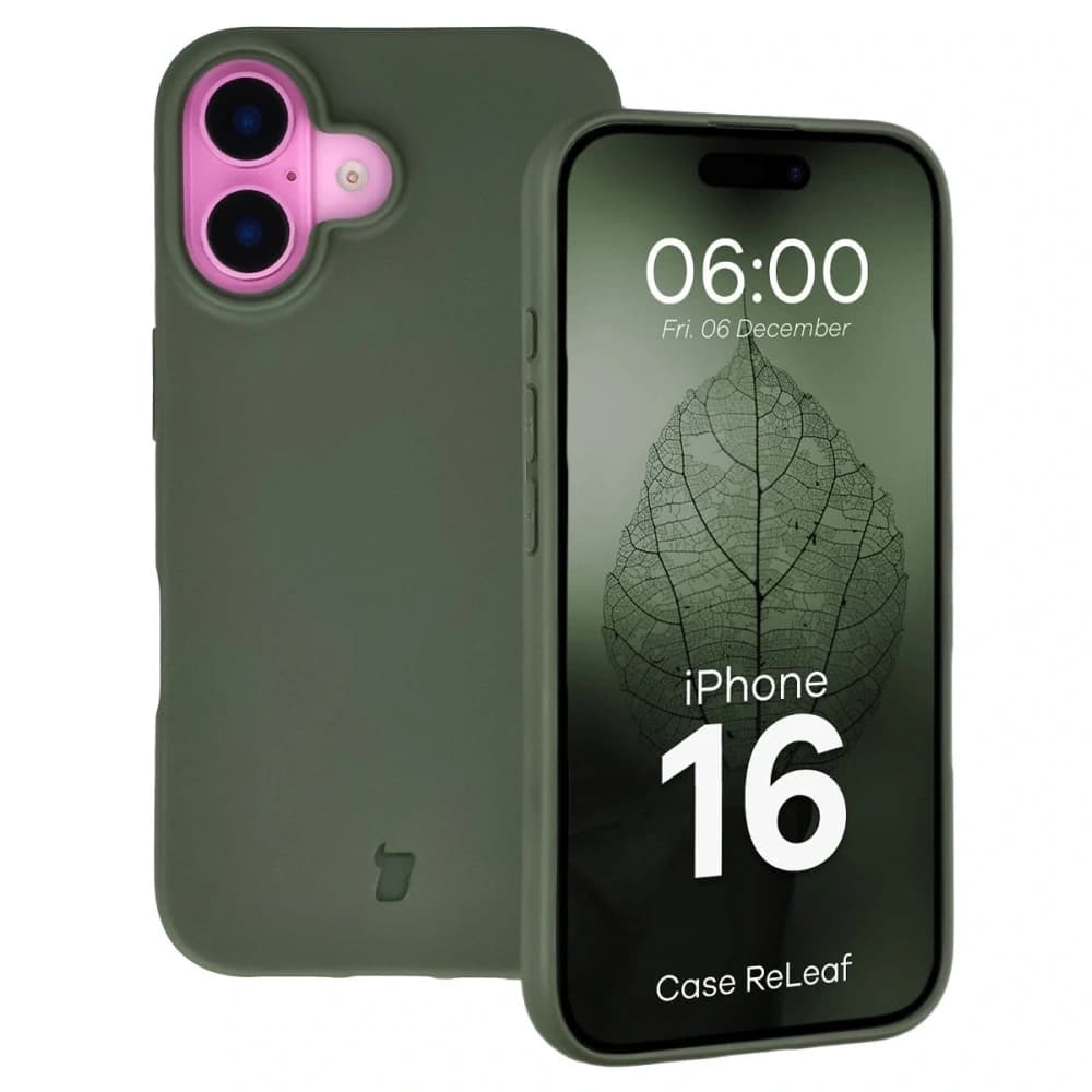 Bizon Case ReLeaf Apple iPhone 16 tmavě zelená
 - 1