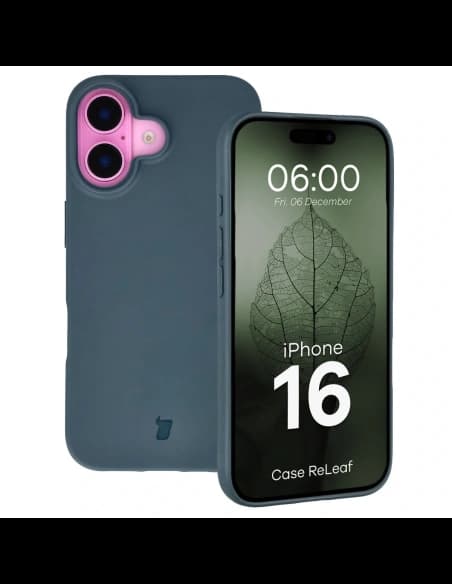 Bizon Case ReLeaf Apple iPhone 16 tmavě modrá
