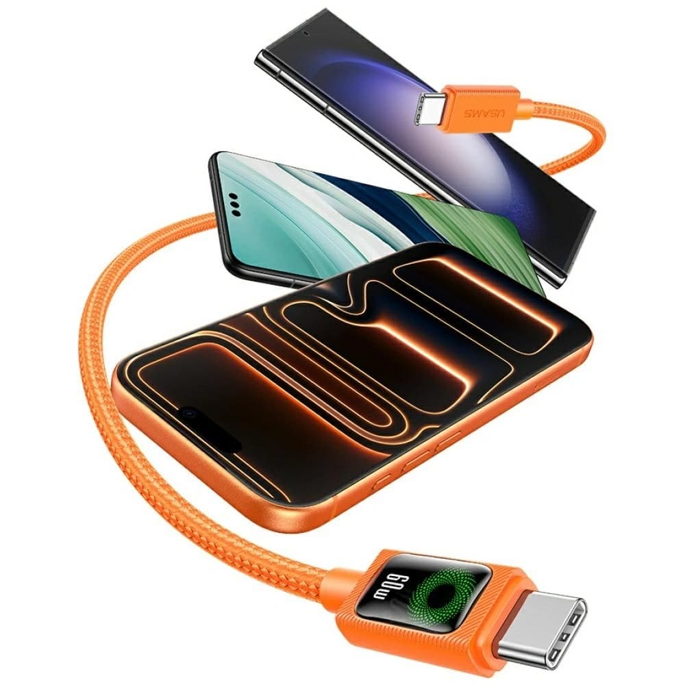 USAMS SJ773 PD 60W USB-C / USB-C Cable 1.2m orange - 4