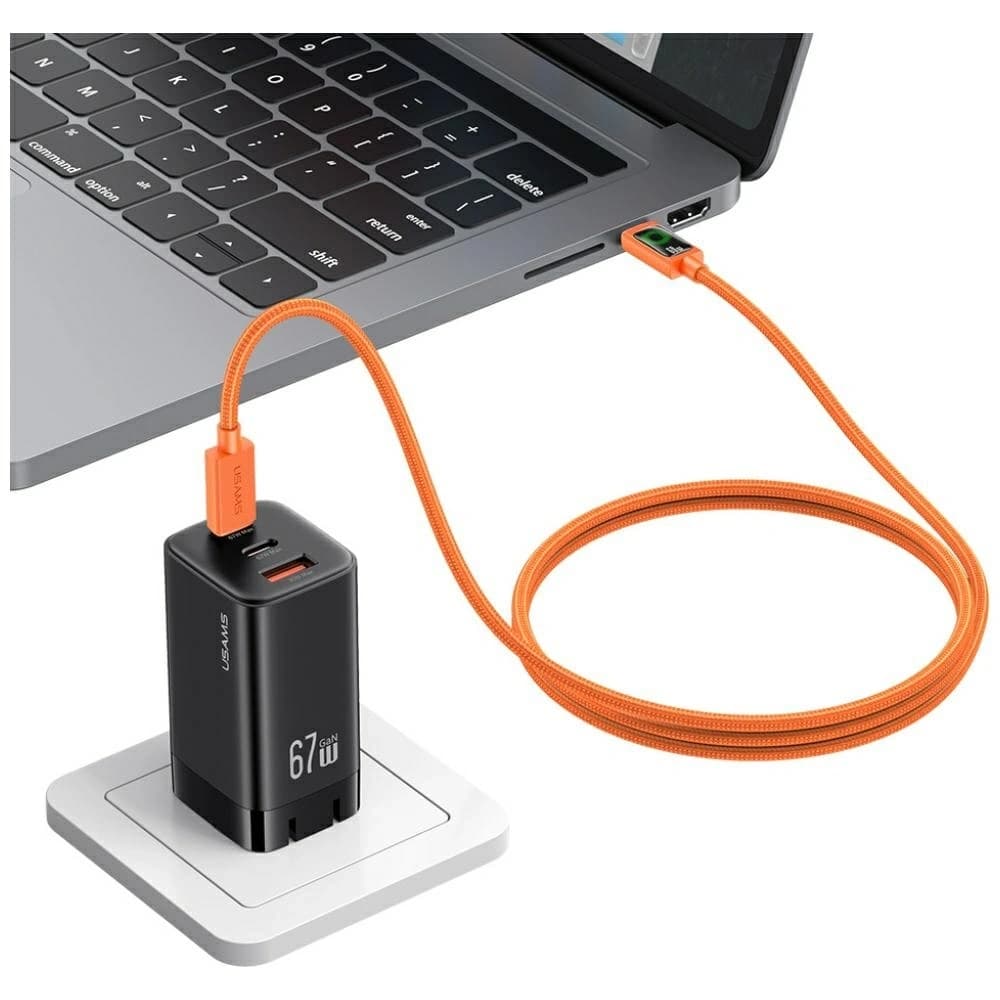 USAMS SJ773 PD 60W USB-C / USB-C Cable 1.2m orange - 9