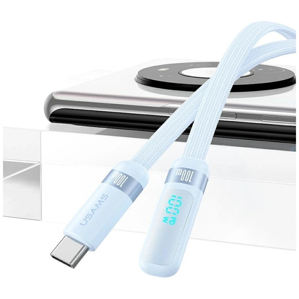 USAMS US-SJ653 PD 100W Cablu USB-C / USB-C 1.2m albastru
 - 2