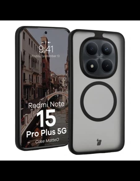 Bizon Case MatteO Magnetic Xiaomi Redmi Note 15 Pro+ Plus 5G negru fumuriu
