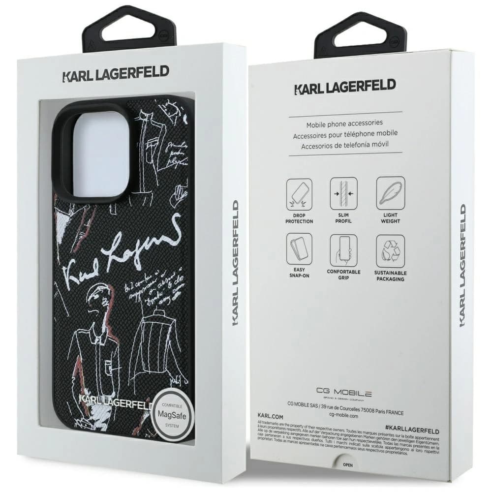 Karl Lagerfeld Grained Pattern & Logo MagSafe Apple iPhone 16 Pro Max černý
- 8