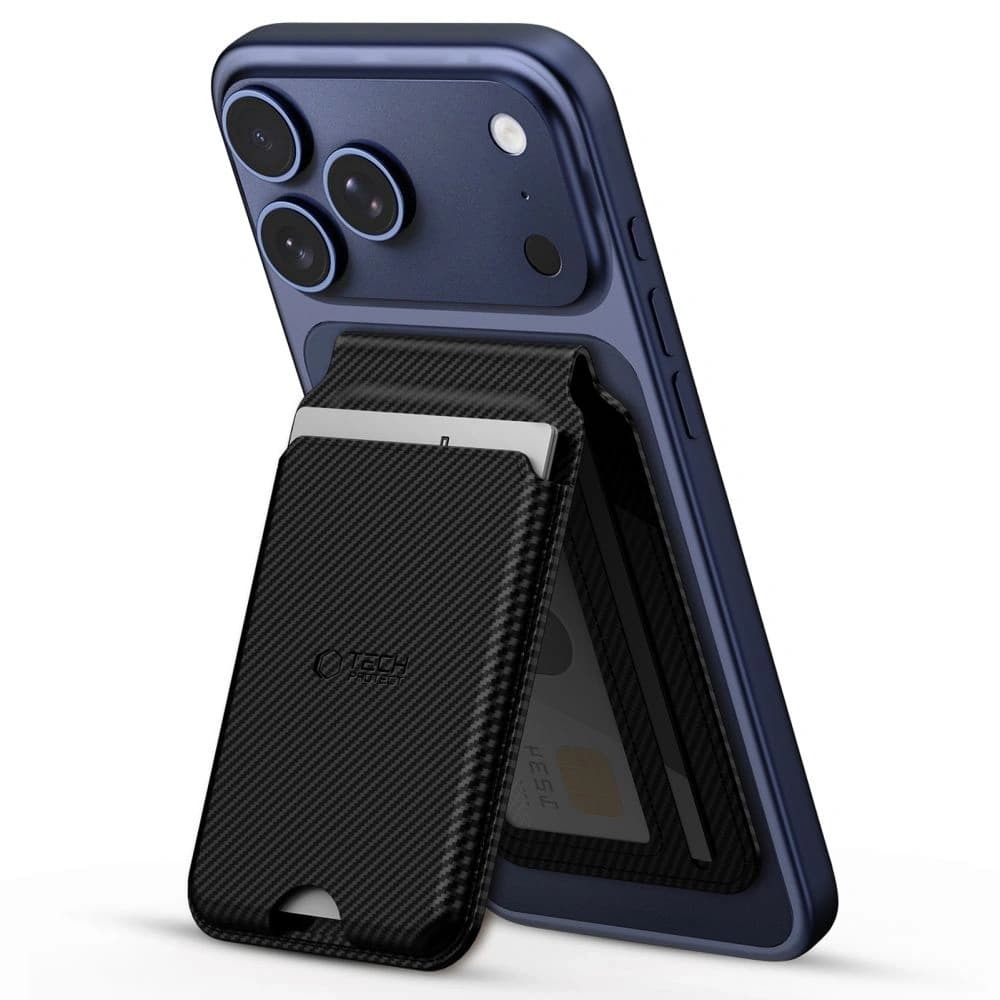 Tech-Protect MagWallet Stand MagSafe Universal Magnetic Card Holder Carbon
 - 1