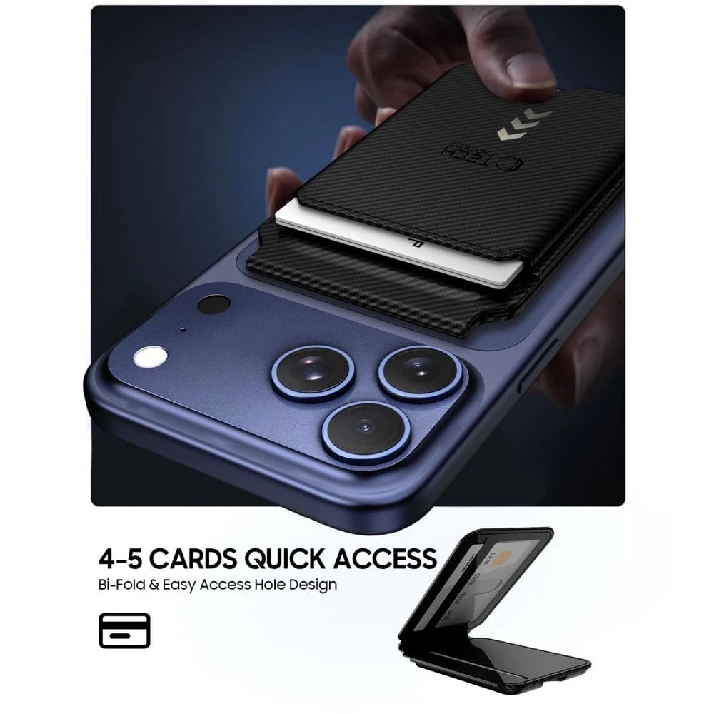 Tech-Protect MagWallet Stand MagSafe Universal Magnetic Card Holder Carbon
 - 2