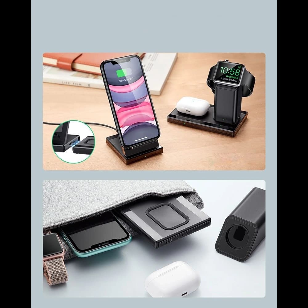 Stacja ładująca 3w1 ESR Wireless Charging Station Black - 5