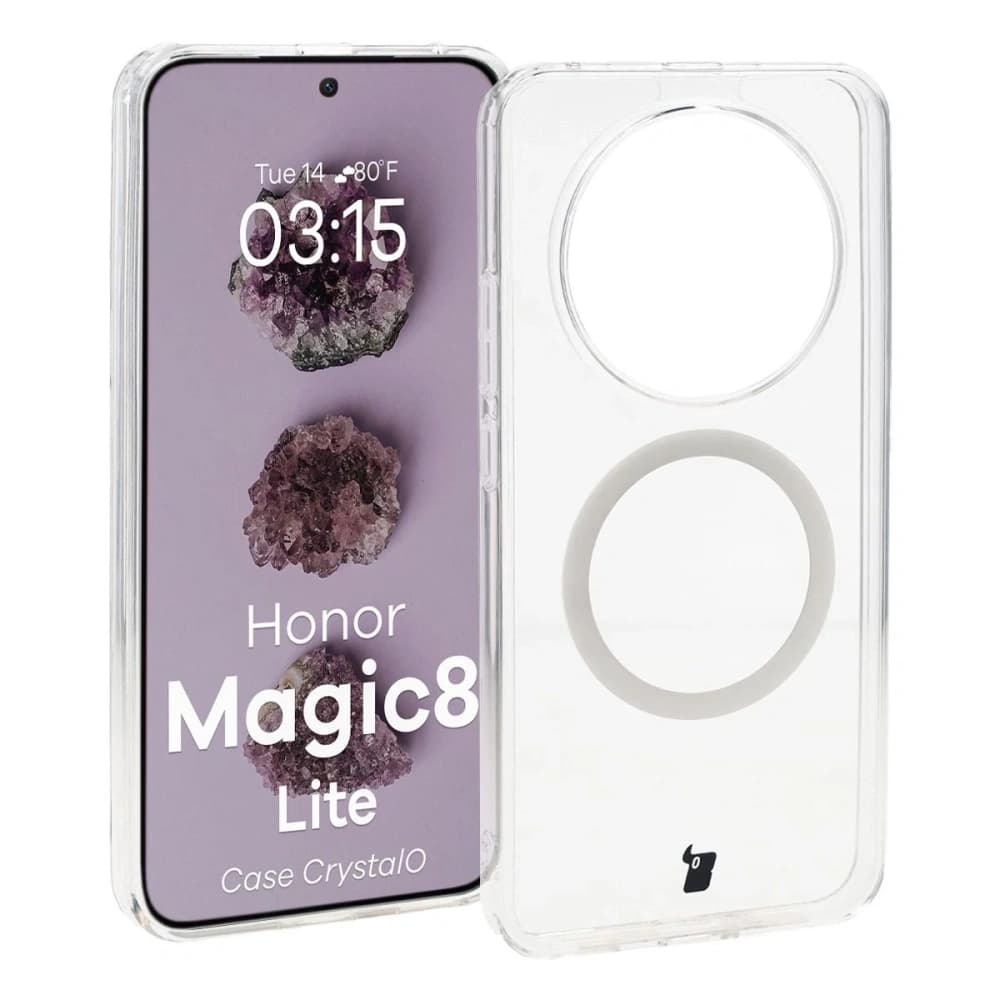 Bizon Case CrystalO mágneses Honor Magic8 Lite átlátszó