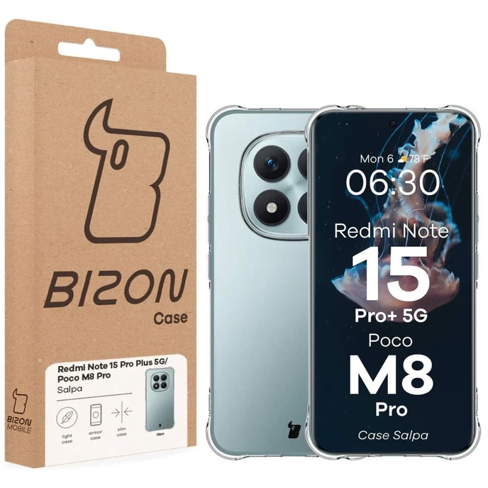 Carcasă Bizon Salpa Xiaomi Redmi Note 15 Pro+ Plus 5G / POCO M8 Pro 5G transparentă
 - 7