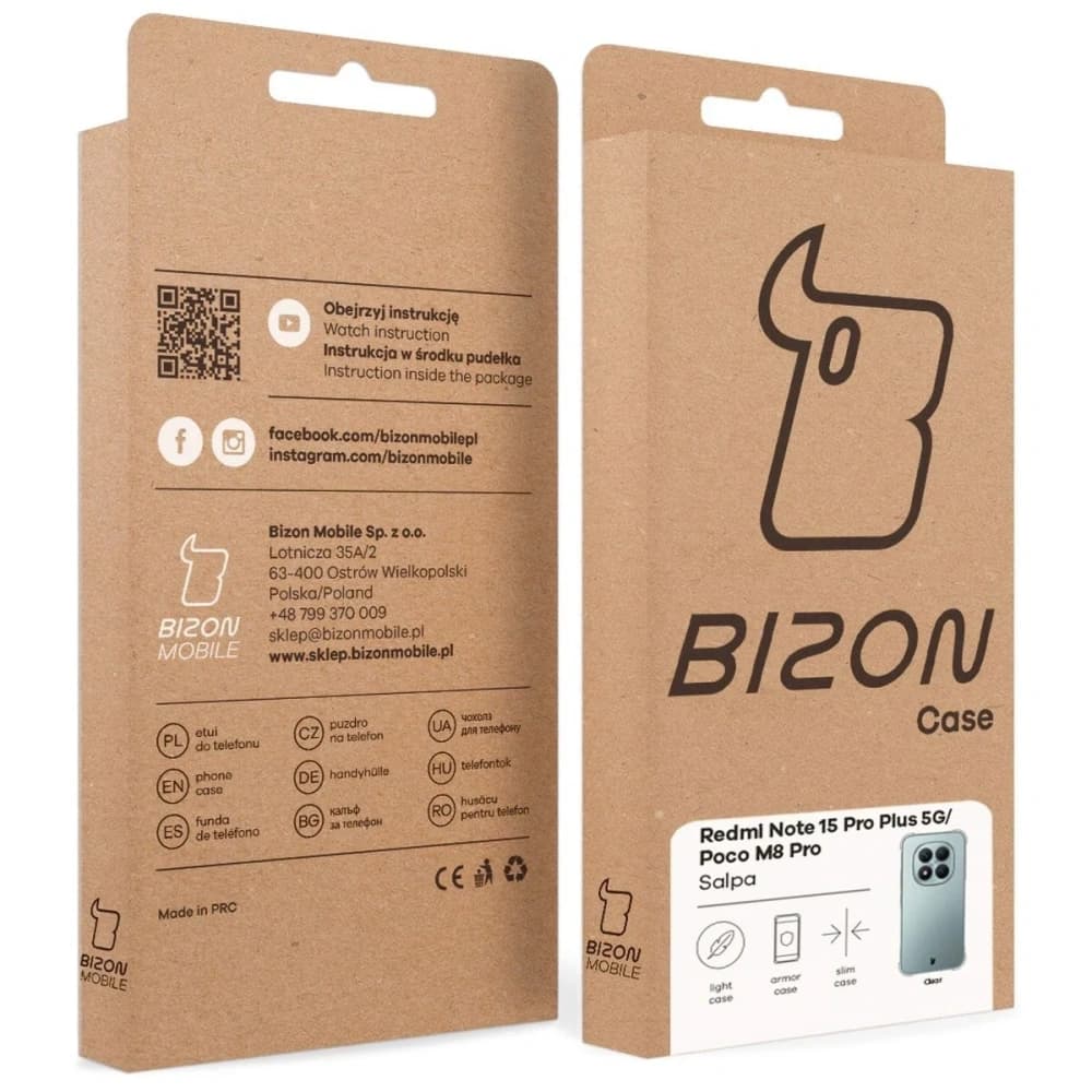 Carcasă Bizon Salpa Xiaomi Redmi Note 15 Pro+ Plus 5G / POCO M8 Pro 5G transparentă
 - 8