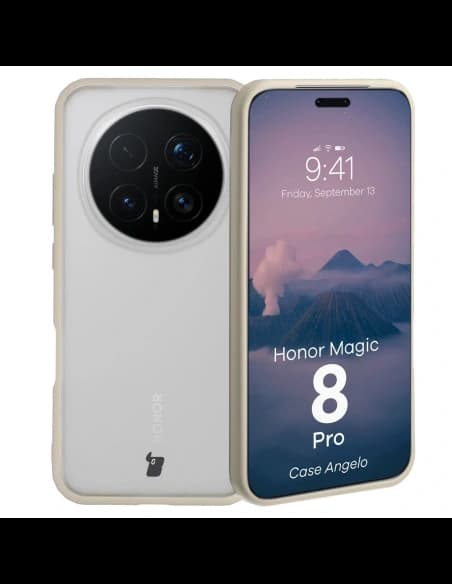 Bizon Case Angelo Honor Magic8 Pro poloprůhledný s béžovým rámem
