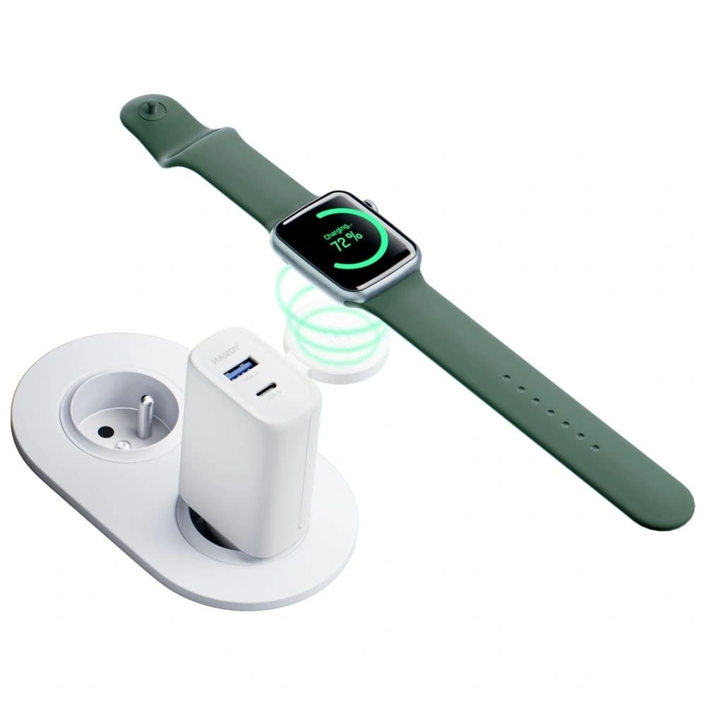 Ładowarka sieciowa 3MK HARDY PD 33W 2w1 USB-A / USB-C + indukcja do Apple Watch biały - 7