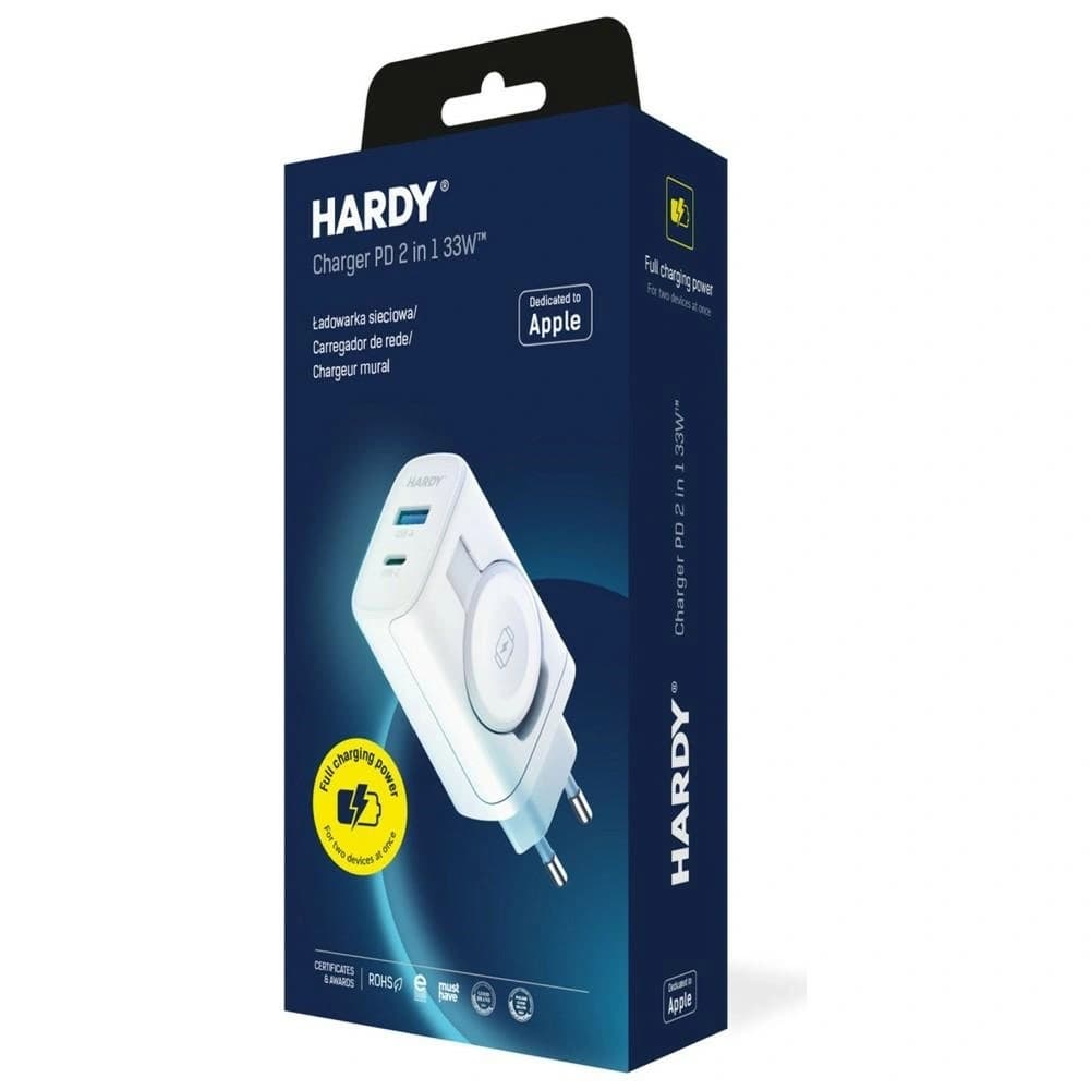 Ładowarka sieciowa 3MK HARDY PD 33W 2w1 USB-A / USB-C + indukcja do Apple Watch biały - 8