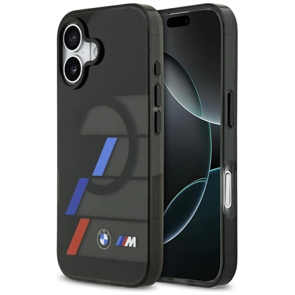 BMW M IML Metal Buttons Tricolor Lines MagSafe Apple iPhone 17 black - 1