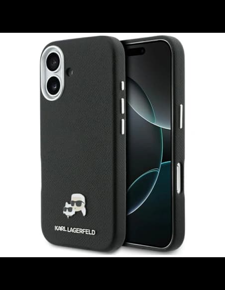 Karl Lagerfeld Karl & Choupette Head Pins Saffiano MagSafe Apple iPhone 17 negru
