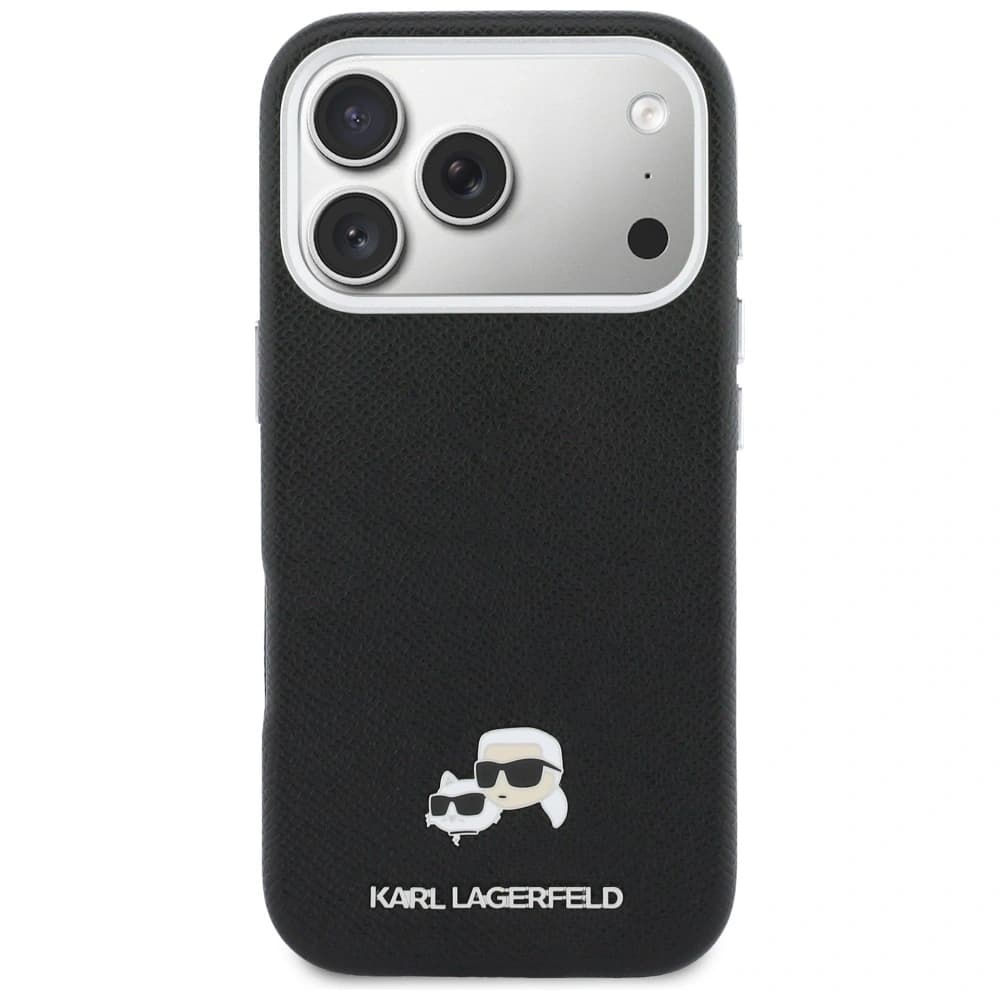 Karl Lagerfeld Karl & Choupette Fej Tűk Saffiano MagSafe Apple iPhone 17 Pro fekete
 - 3