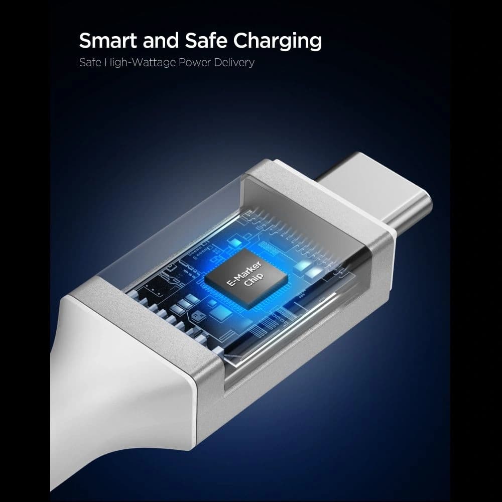Spigen EB24015CC Essential USB-C Cable 240W 150cm Alb - 5