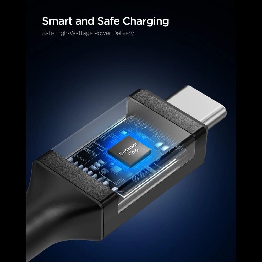 Spigen EB10015CC Essential USB-C Cable 100W 150cm Negru - 5