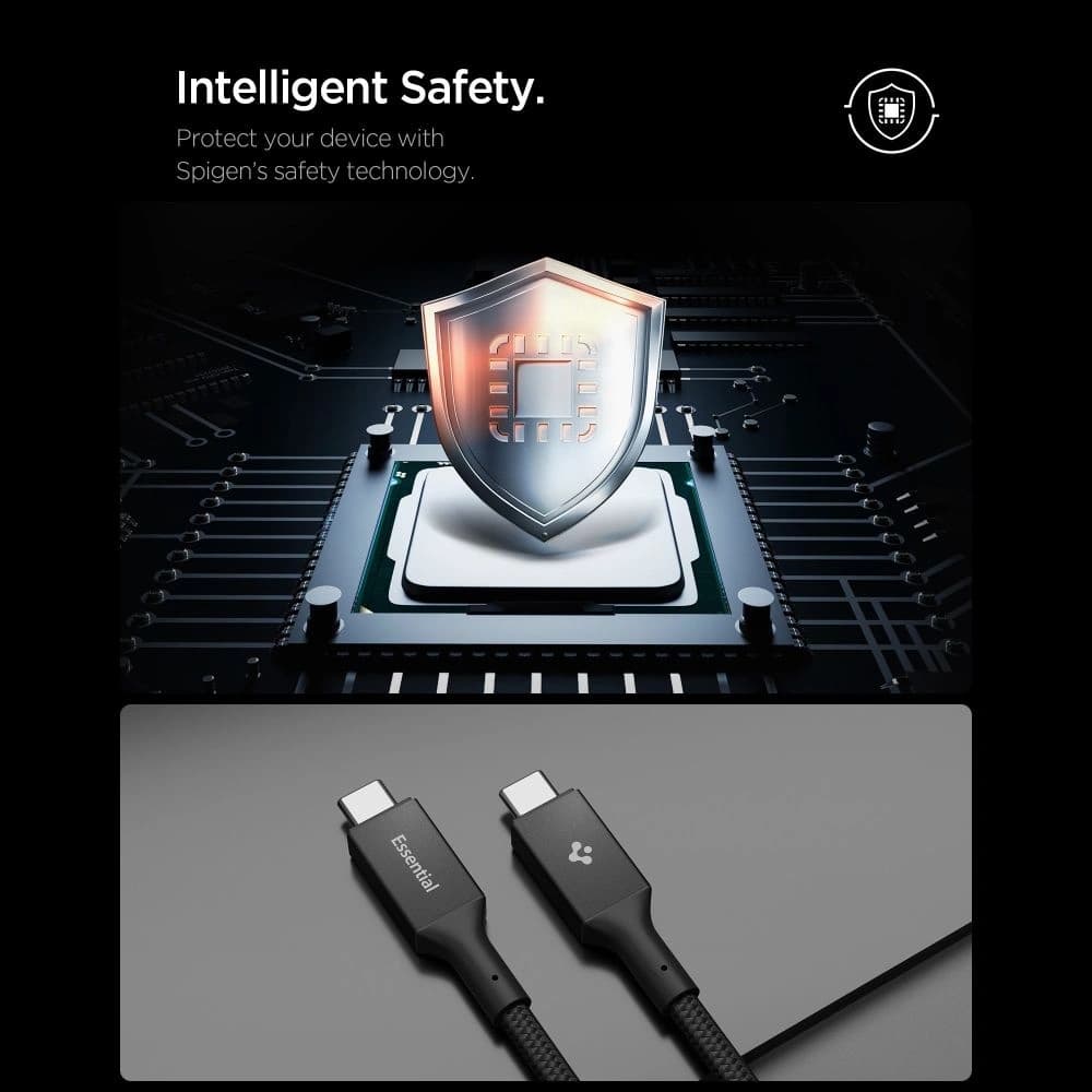 Spigen EB10015CC Essential USB-C Cable 100W 150cm Negru - 7