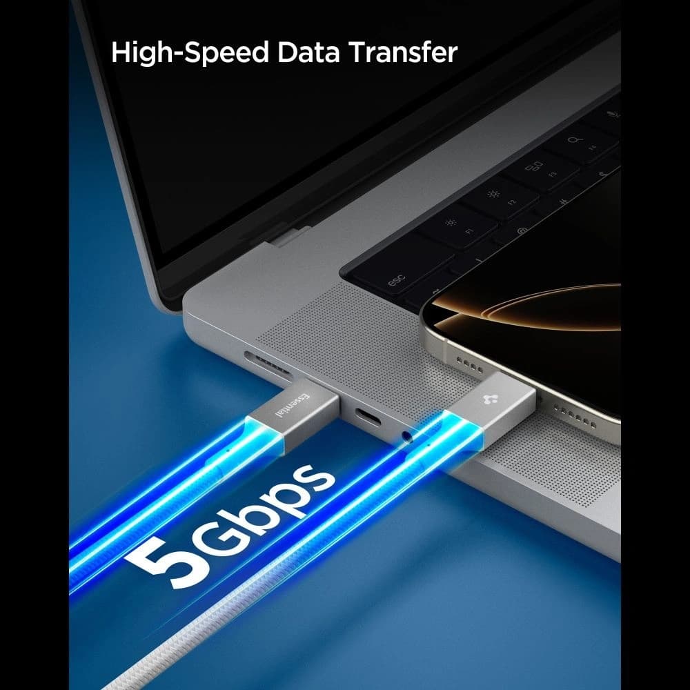 Kabel Spigen EB10015CC Essential USB-C Cable 100W 150cm White - 6