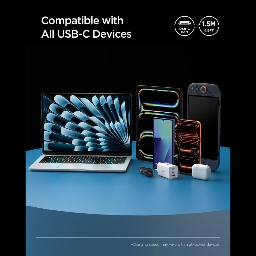 Kabel Spigen EB10015CC Essential USB-C Cable 100W 150cm White - 8