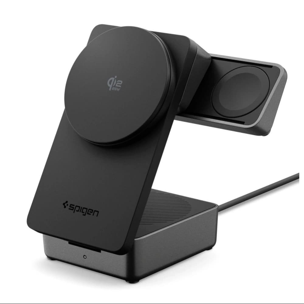 Ładowarka bezprzewodowa Spigen EF323MQ Essential 3in1 Magnetic MagSafe Wireless Charger 25W Qi2.2 Black - 1