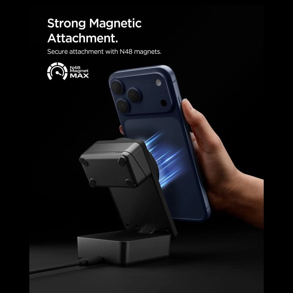 Ładowarka bezprzewodowa Spigen EF323MQ Essential 3in1 Magnetic MagSafe Wireless Charger 25W Qi2.2 Black - 10