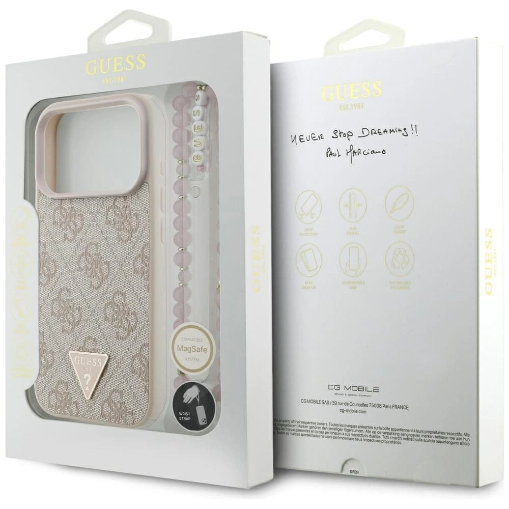Guess 4G Strap Triangle Logo MagSafe Apple iPhone 17 Pro pink - 8